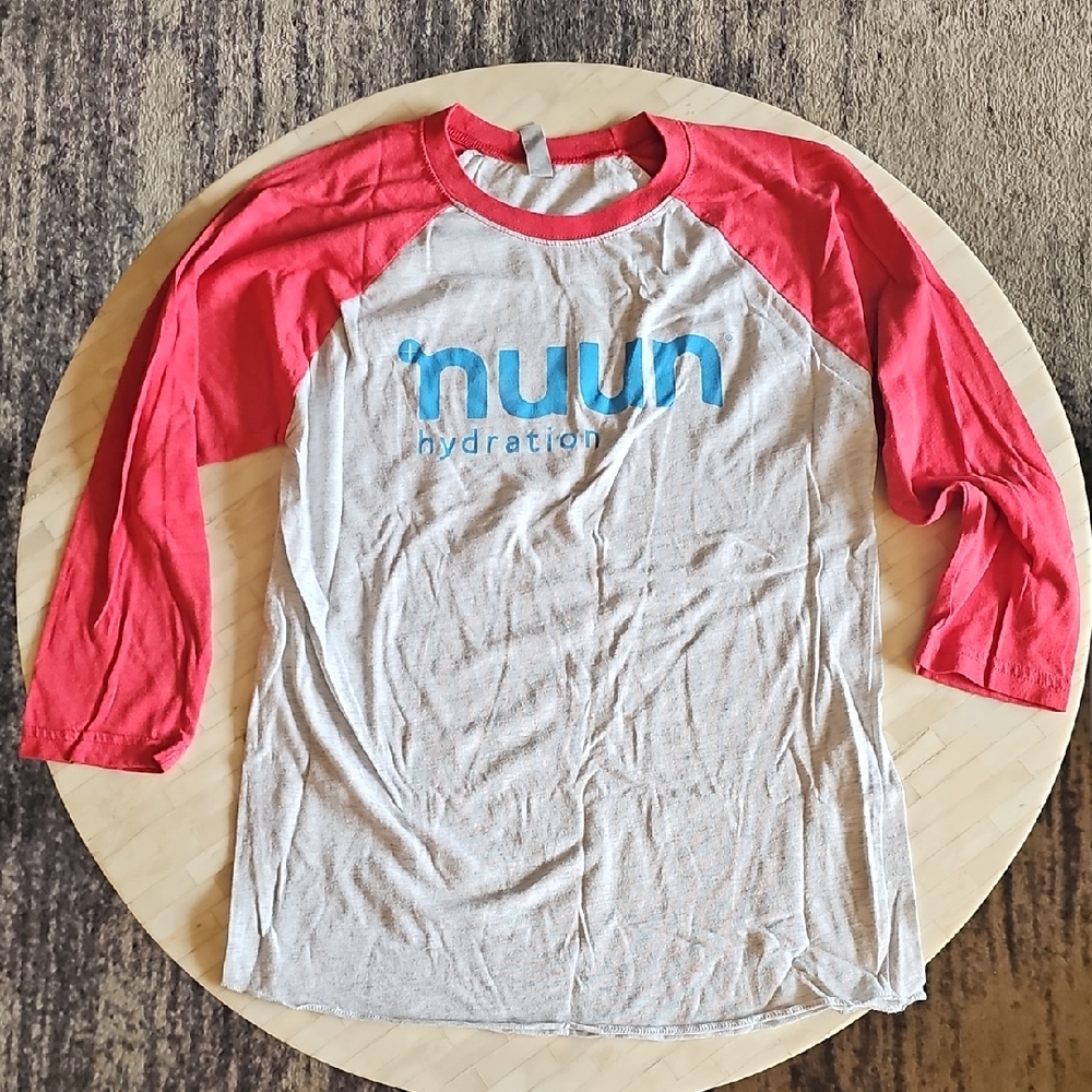 Womens Raglan Baseball Tee in Red and Gray